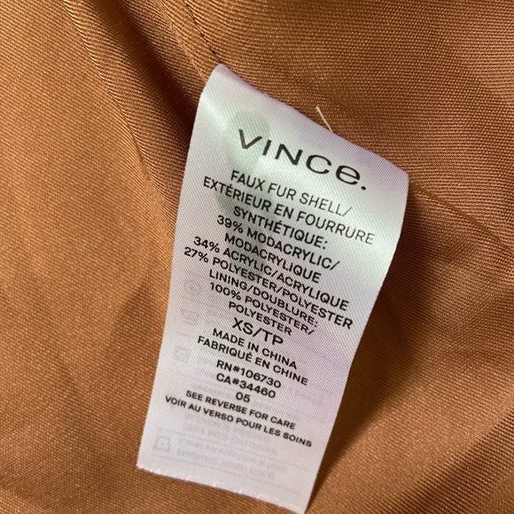 VINCE PLUSH FAUX FUR JACKET - Picture 5 of 8